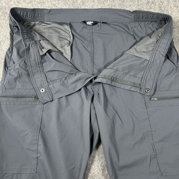 Lands End Men’s Tech Cargo Pant Charcoal Gray Size 42 Lightweight Stretch Waist - Picture 10 of 16